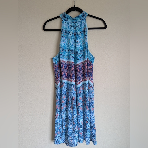 Decree Dresses & Skirts - Decree Blue and Purple Halter Sundress Size L